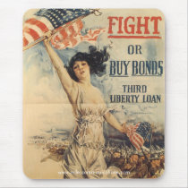 "Fight or Buy Bonds" WWl Poster mousepads