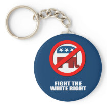 Fight the white right key chain
