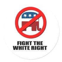 Fight the white right round stickers