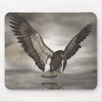 Fight With One's Own Shadow - Eagle, Moon mousepads