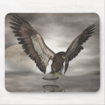 Fight With One's Own Shadow - Eagle, Moon Mouse Pads