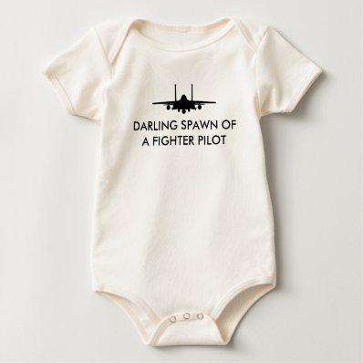 Fighter Pilot Spawn F-15E Funny Baby Tee Shirts