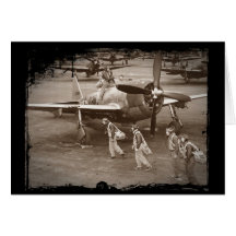 Fighter Pilots Training on P-47 Thunderbolts Greeting Card