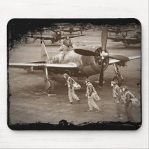 Fighter Pilots Training on P-47 Thunderbolts Mousepad