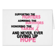 Fighters Survivors Taken 3 Breast Cancer Card