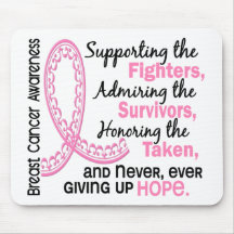 Fighters Survivors Taken 4 Breast Cancer Mousepads