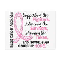 Fighters Survivors Taken 4 Breast Cancer Post Cards