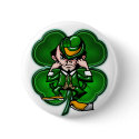 Fighting 4 Leaf Leprechan Button by RespectTheSoul Fighting 4 Leaf Leprechan Button