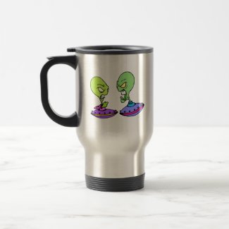 Fighting Aliens in UFOs mug