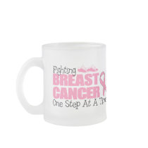 Fighting Breast Cancer One Step At A Time mugs by HelpRaiseAwareness Fighting Breast Cancer One Step At A Time mugs