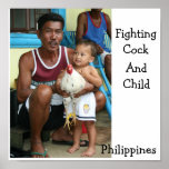 Fighting Cock & Child Poster