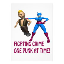 Fighting Crime One Punk At A Time Invitation