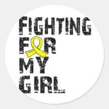 Fighting For My Girl Bladder Cancer 21 Round Sticker