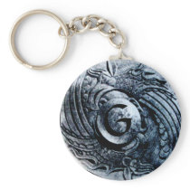 FIGHTING OF GRYPHONS MONOGRAM KEYCHAIN
