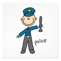 Figura del palillo del oficial de policía invitación