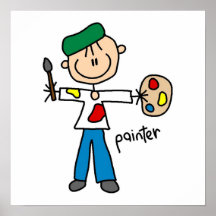 Figura del palillo del pintor poster