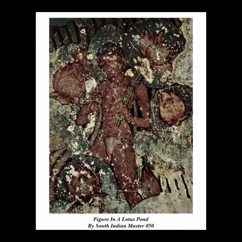Figure In A Lotus Pond By South Indian Master 850 Poster