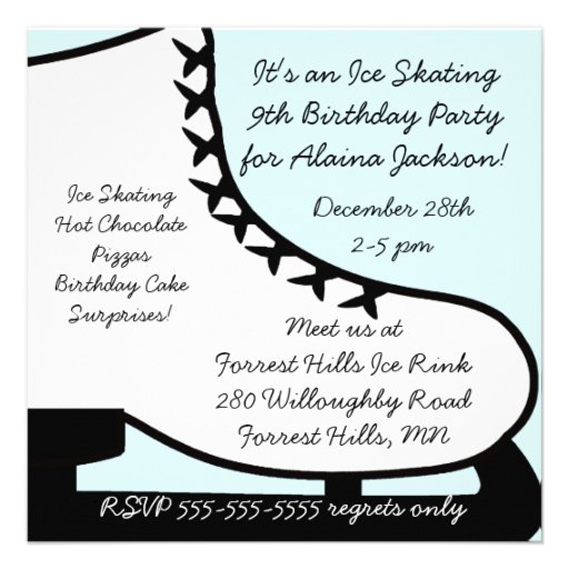 Figure Skate Skate Party Invitations