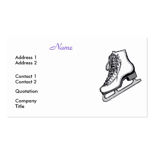 Figure Skaters Are Cool Business Cards (front side)