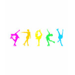 figure skaters neon rainbow, rainbow, colorful,
