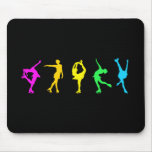Figure Skaters Pastel Rainbow Mouse Pads