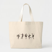 Figure Skaters, Pink, Gray Pattern Bags