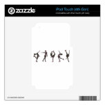Figure Skaters, Pink, Gray Pattern Decal For iPod Touch 4G
