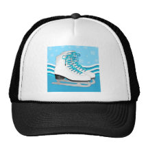 Figure Skating - Ice Skates Blue with Snowflakes Hats