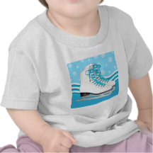 Figure Skating - Ice Skates Blue with Snowflakes T-shirts