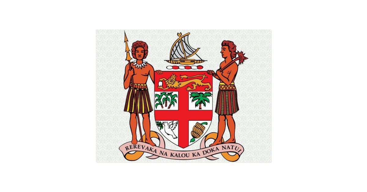 Fiji Coat of Arms detail Postcard Zazzle