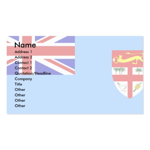 Fiji Flag Business Cards
