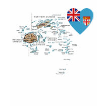 Fiji Flag Heart and Map T-Shirt