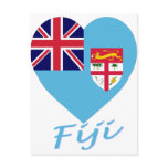 Fiji Flag Heart postcards