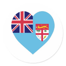 Fiji Flag Heart stickers by Vexillophile Fiji Flag Heart stickers