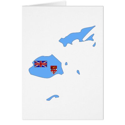 Fiji flag map card by FlagStore