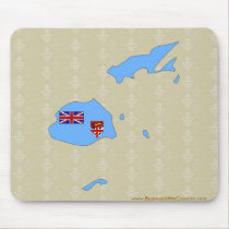 Fiji Flag Map full size Mouse Pads