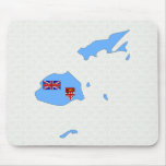 Fiji Flag Map full size Mouse Pads