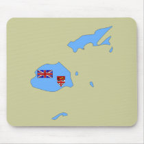Fiji flag map mouse pad