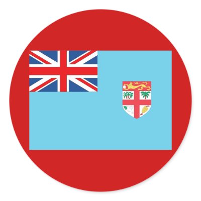 Fiji Flag Round Sticker by flagshirts