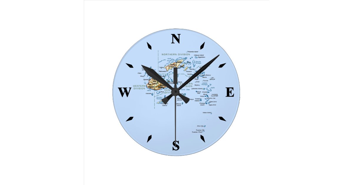 Fiji Map Clock Zazzle