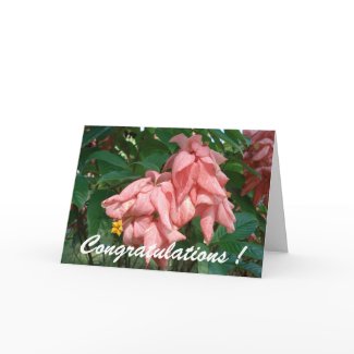 Fiji Pink and Yellow Flower Greeting Card card