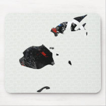 Fiji Trendy Peace Sign with Fijian map Mouse Pads