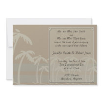 Fiji: Tropical Palm Trees in Taupe, Creme, Blue Custom Announcement