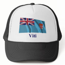 Fiji Waving Flag with Name in Fijian hats