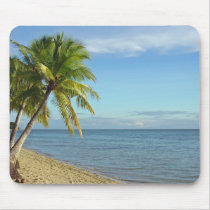 Fijian Beach and Palm Trees Mousepad
