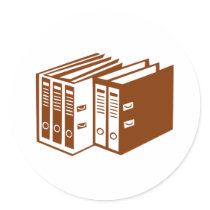 File - Folder Round Sticker