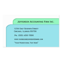 File Folders Blue Green Accountant Business Cards