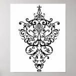 Filigree black posters