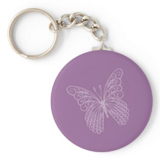 Filigree Butterfly Key Chain in Purple