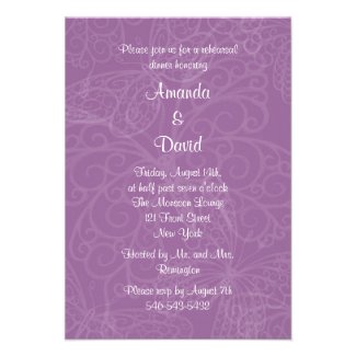 Filigree Butterfly Rehearsal Dinner Invitation